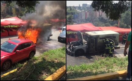 Sofocan incendio en camioneta de valores en Naucalpan