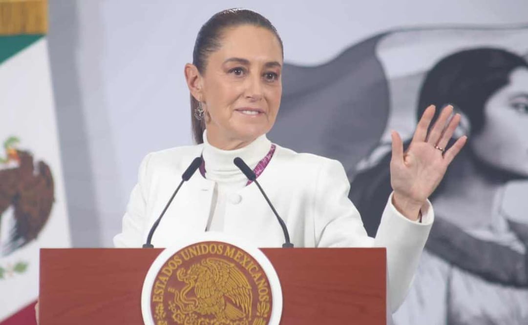 La presidenta Claudia Sheinbaum durante la mañanera del 22 de diciembre del 2025. Foto: Luis Camacho/ EL UNIVERSAL
