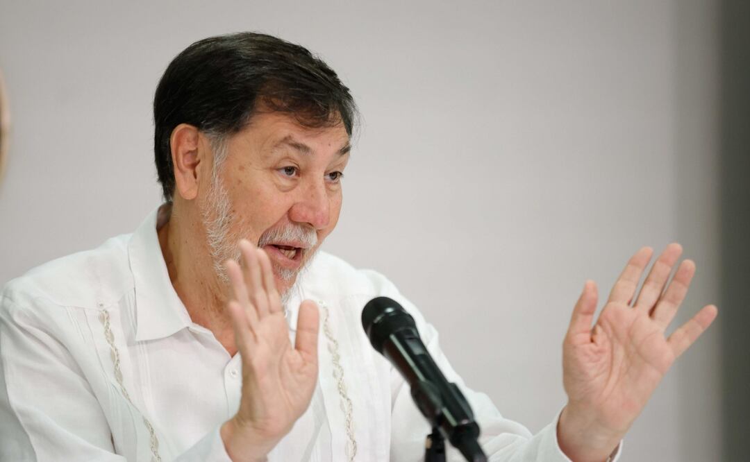 Gerardo Fernández Noroña, expresidente del Senado durante conferencia para hablar sobre la licencia que pidió para viajar a Palestina (21/10/2025). Foto: Diego Simón Sánchez / EL UNIVERSAL