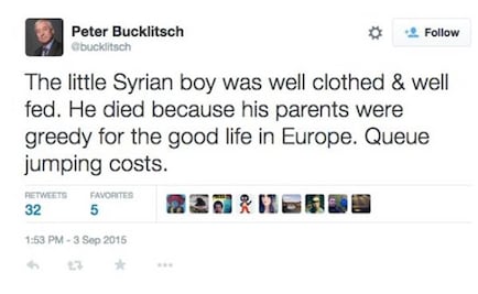 Aylan murió por la codicia de sus padres: diputado inglés