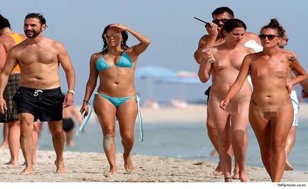 Eva Longoria and Pepe Bastón spotted on nude beach