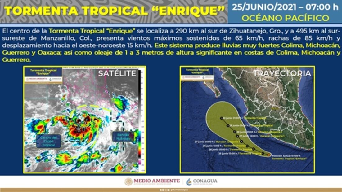 Se forma tormenta tropical "Enrique" al sur de Zihuatanejo, Guerrero