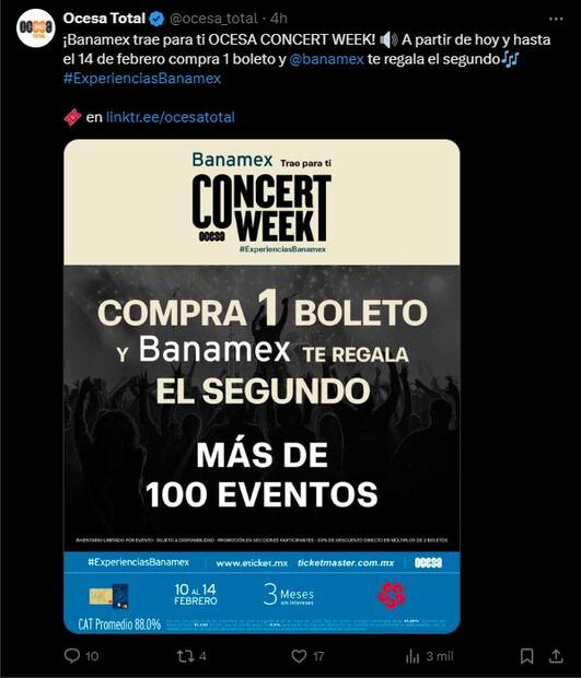 Ocesa Concert Week 2025. Foto: Captura de pantalla