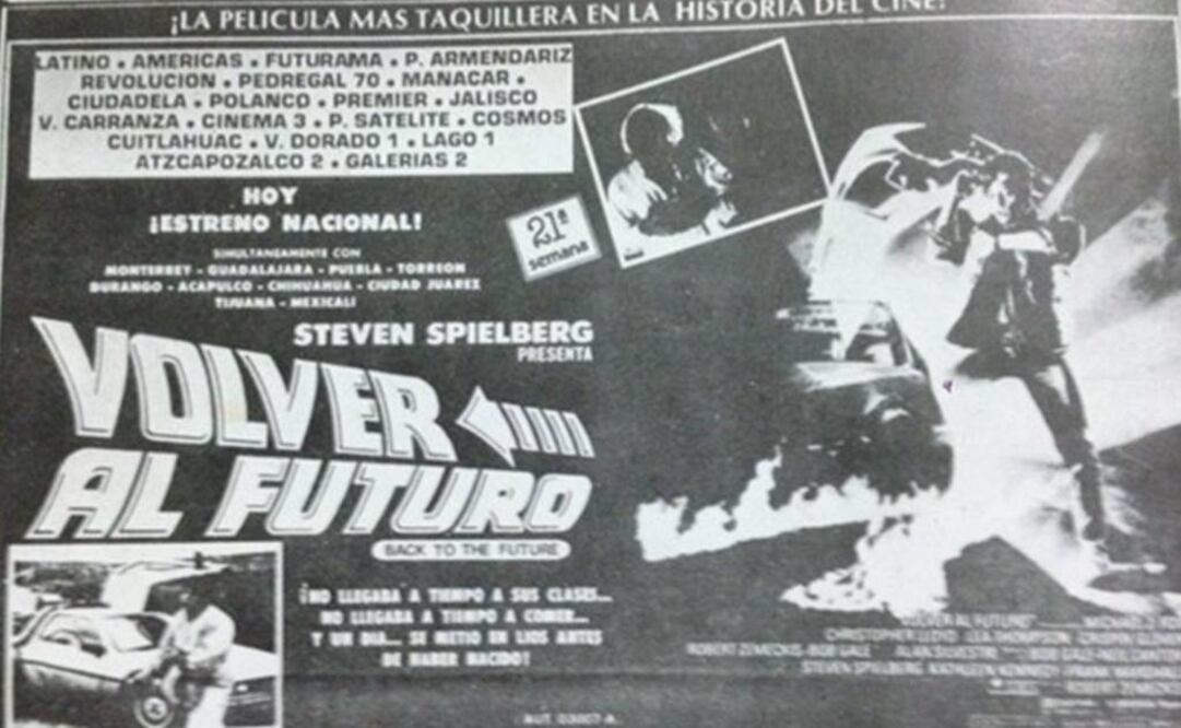 Así anunciaba EL UNIVERSAL el estreno de la secuela de 'Volver al Futuro". FOTO: tomada del Twitter del usuario Pablo Cabañas
