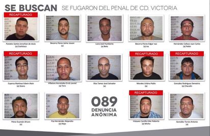 Dan a conocer lista de prófugos restantes de penal de Ciudad Victoria