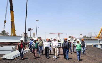 Delfina Gómez supervisa obras del nuevo Trolebús Chalco-Santa Martha; en su primera etapa, beneficiará a 120 mil pasajeros diarios