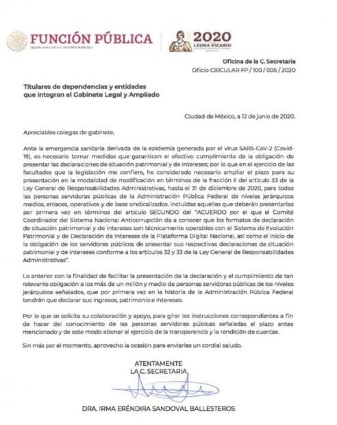 SFP amplía, otra vez, plazo para presentar declaración patrimonial