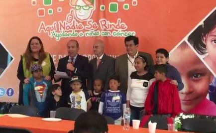 Calderón dona pensión a niños