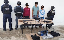 Detienen a presuntos integrantes del Cártel Chiapas-Guatemala en Cintalapa; decomisan armas, cartuchos y vehículos 