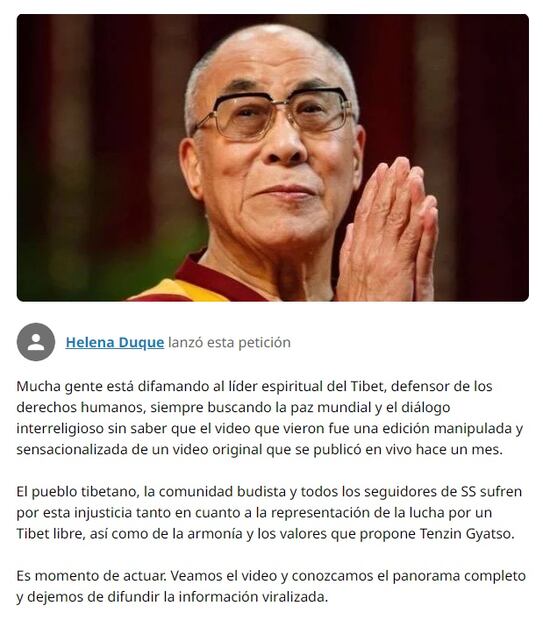 Captura change.org.