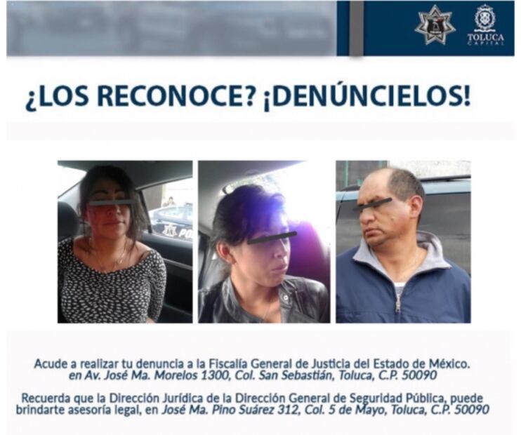 Cae presunta banda de asaltantes de transporte en Toluca