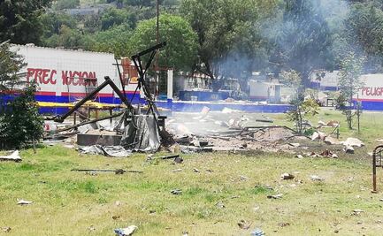Explotan dos talleres de pirotecnia en La Saucera, Tultepec