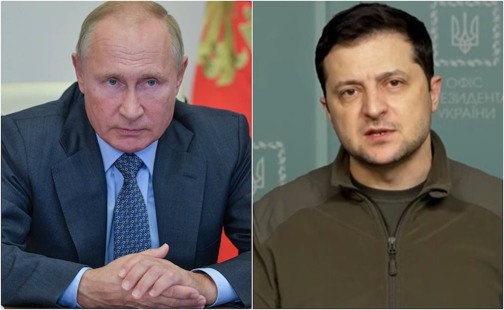Vladimir Putin y Volodimir Zelensky. Fotos: ARCHIVO y Presidencia de Ucrania