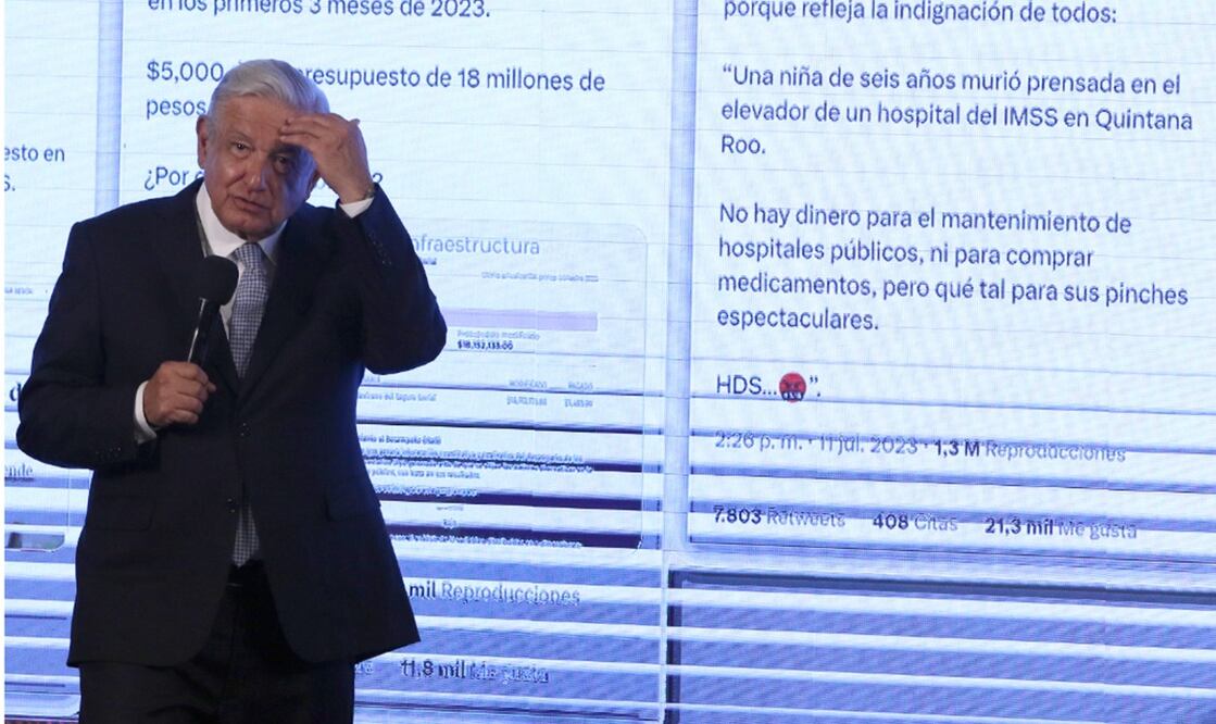 El presidente López Obrador criticó que un retuit de Felipe Calderón donde reprochó la muerte de una menor en un hospital del IMSS en Quintana Roo, el expresidente escribiera las siglas “HDS”