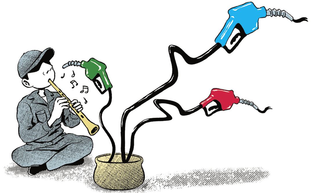 Encarecen la gasolina premium y el diesel. Ilustración de Ani Cortés
