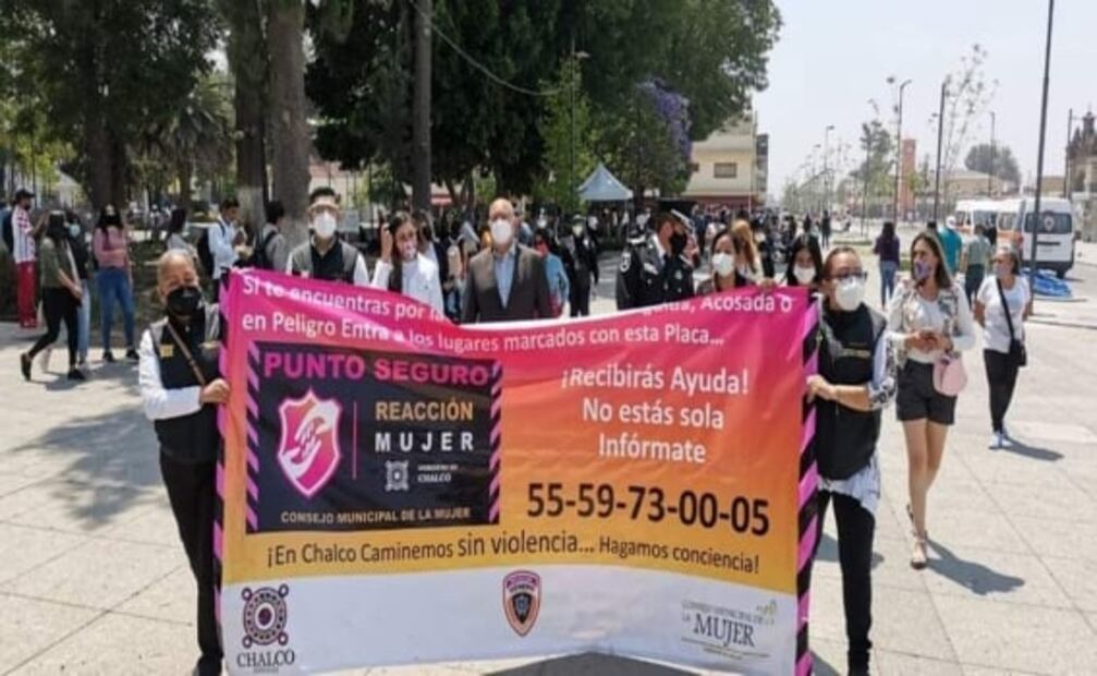 Instalan en negocios 500 placas de puntos seguros para mujeres en Chalco