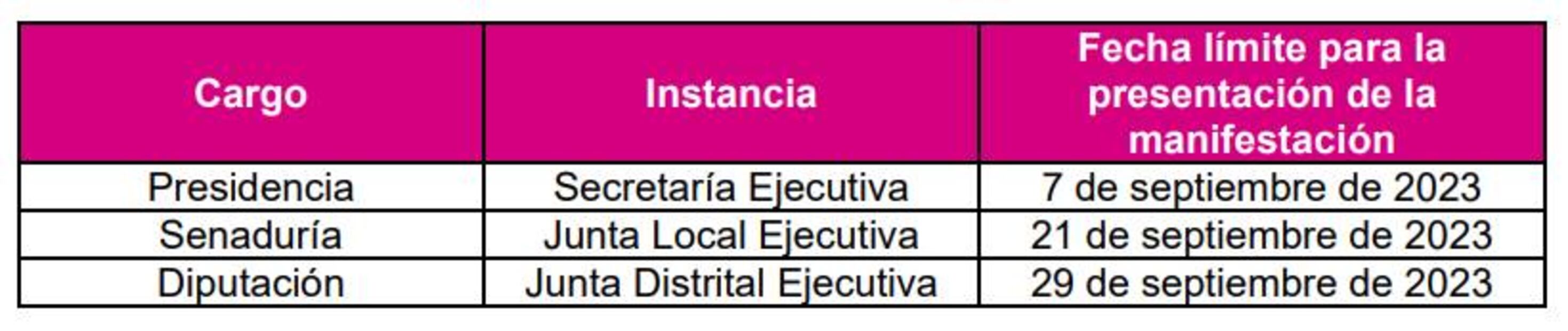 Fechas límites para la manifestación de intención a candidatura independiente / INE