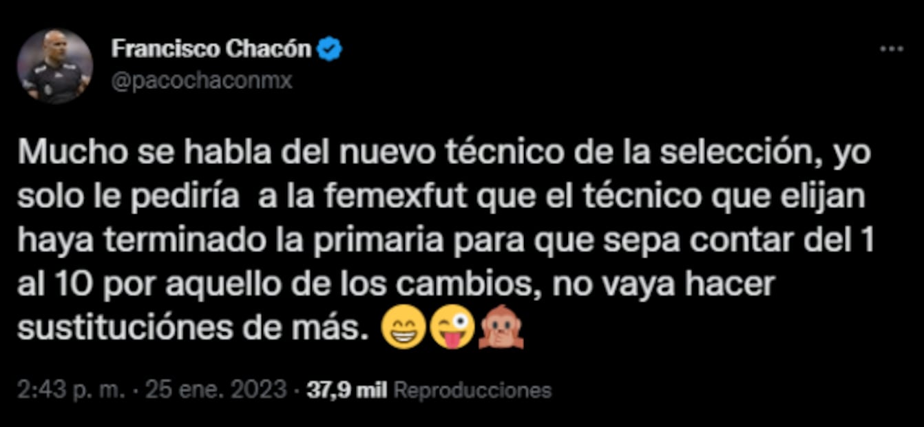 Paco Chacón se burla de Miguel Herrera: "Pido a la FMF que elijan a un DT que haya terminado la primaria"