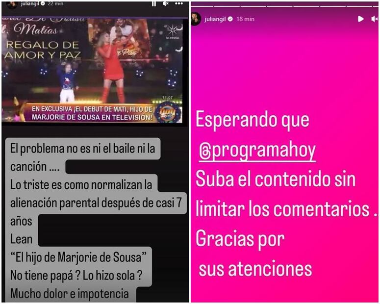 Julián Gil reacciona ante el debut de su hijo en "Hoy".