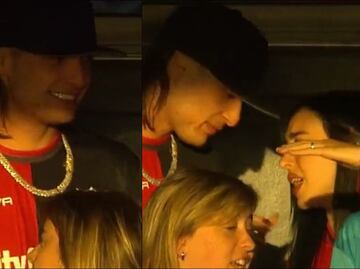VIDEO: Peso Pluma fue a apoyar al equipo de la Liga Argentina de su pareja Nicki Nicole