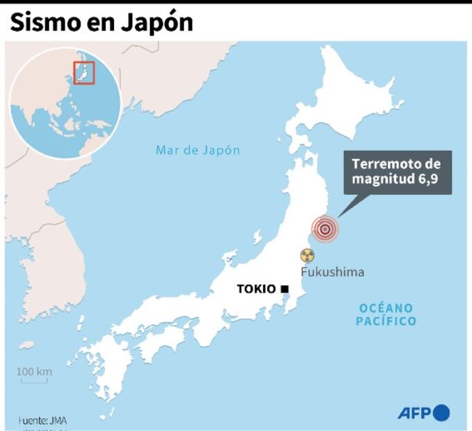 Japón levanta alerta de tsunami tras sismo de magnitud 6.9
