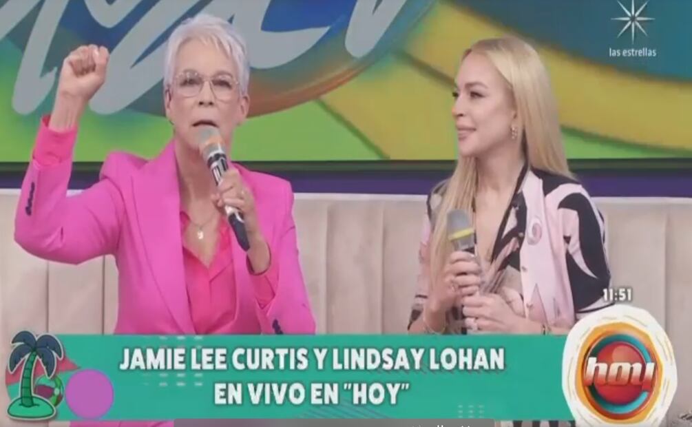 Jamie Lee Curtis elogia a Sheinbaum durante su visita en México (25/07/2025). Foto: Captura de video