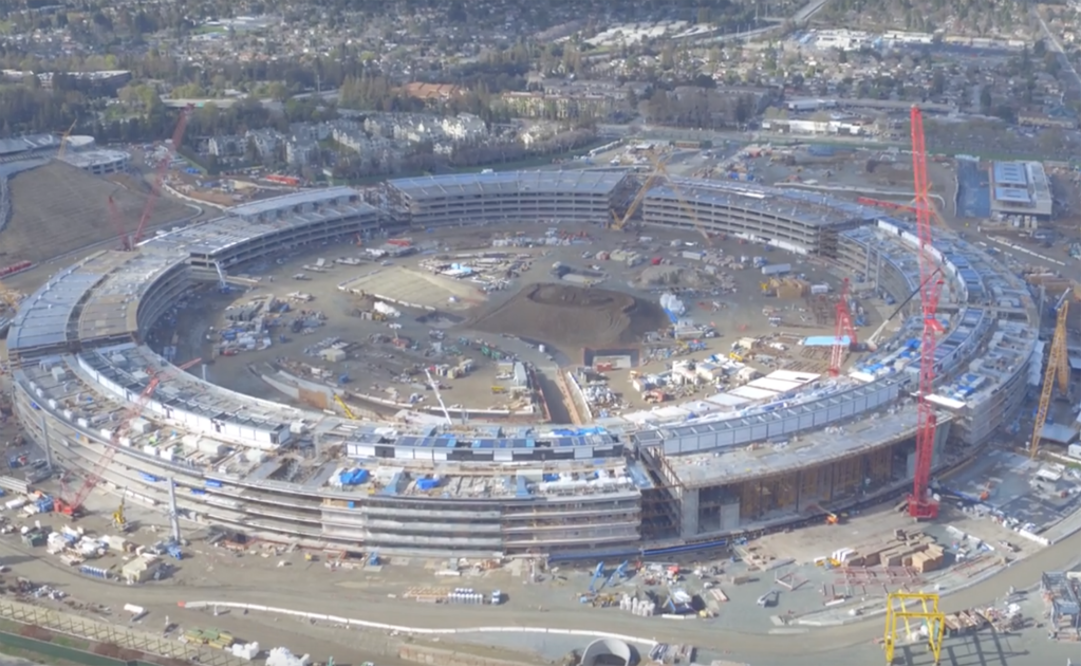 Se divulgaron imágenes sobre el avance de las obras del Apple Campus 2