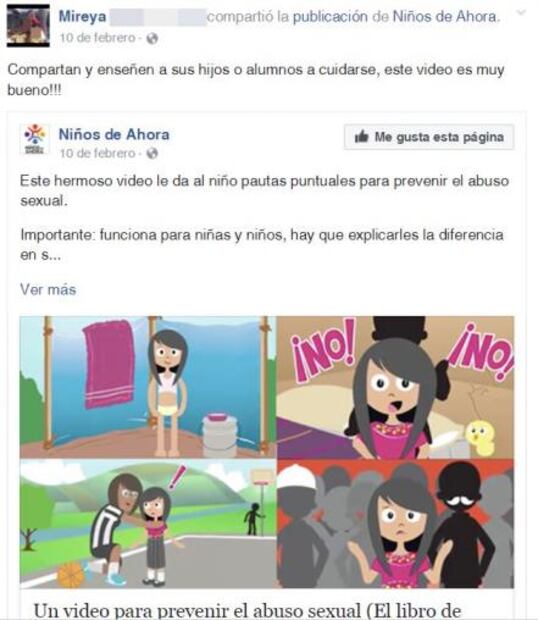 Mireya compartía en redes temas para prevenir abuso infantil