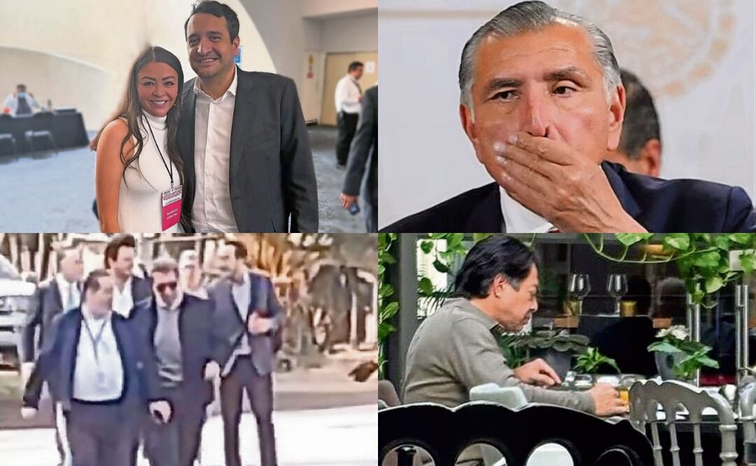 Sasil de León, Andrés Manuel López Beltrán, Adán Augusto López, Ricardo Monreal y Mario Delgado. Fotos: Especiales