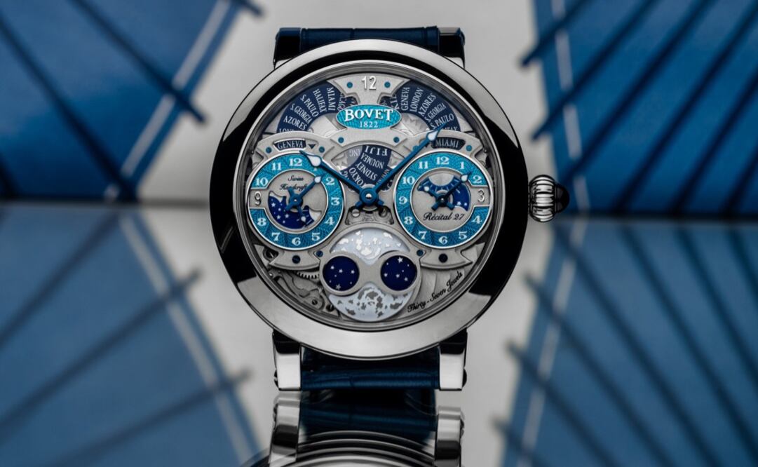 Bovet Récital 27 con guilloché turquesa en la esfera.