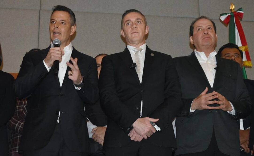 Alejandro Murat, Adrian Rubalcava y Eruviel Ávila anuncian apoyo a Sheinbaum / Foto: Eduardo Castañeda. EL UNIVERSAL