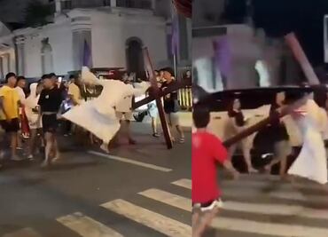 Jesús lanza épica patada a joven durante viacrucis de Semana Santa; video se viraliza