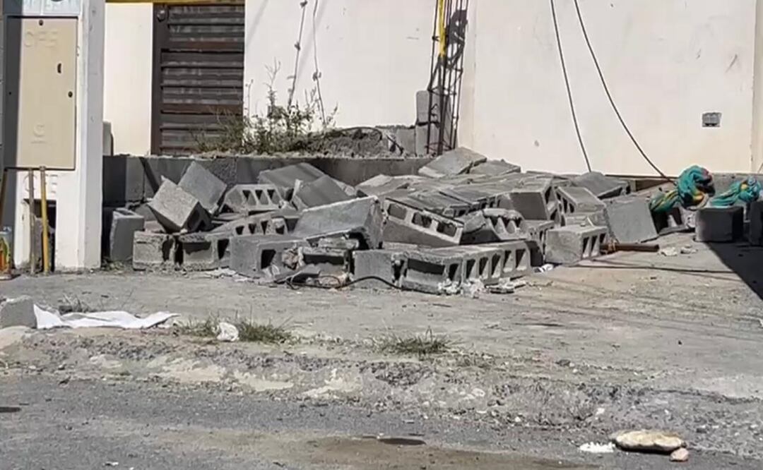 Mueren dos niñas por caída de barda en García, Nuevo León. Foto: Marcela Perales