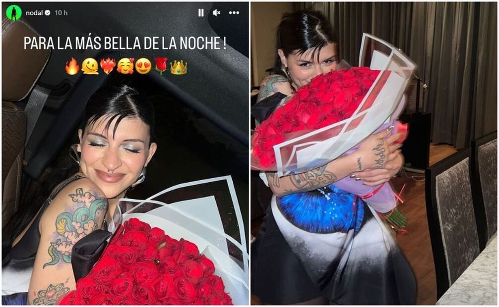 Cazzu presume sus flores y Nodal la llama "la más bella".