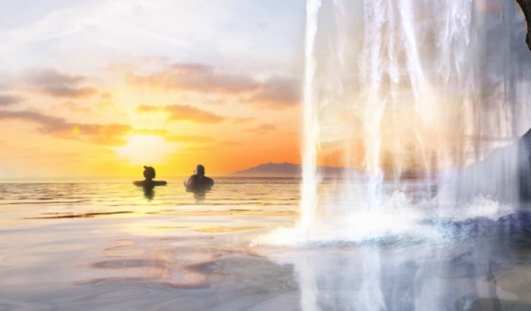 Spa al aire libre crea laguna termal para contemplar auroras boreales