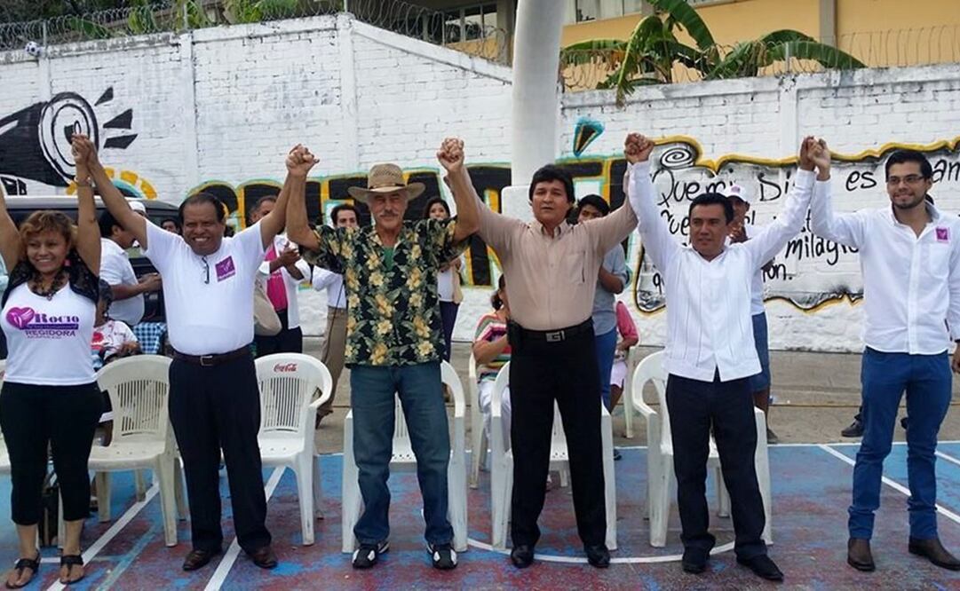 Arranque de campaña de Andrés García en Parque de Laja como candidato a presidente municipal de Acapulco en 2015. Foto: Facebook Partido Humanista Acapulco de Juárez