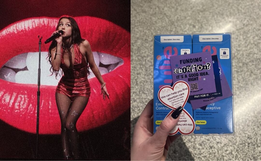 El staff de Olivia Rodrigo repartió pastillas anticonceptivas en su más reciente concierto. 
Fotos: Instagram y X