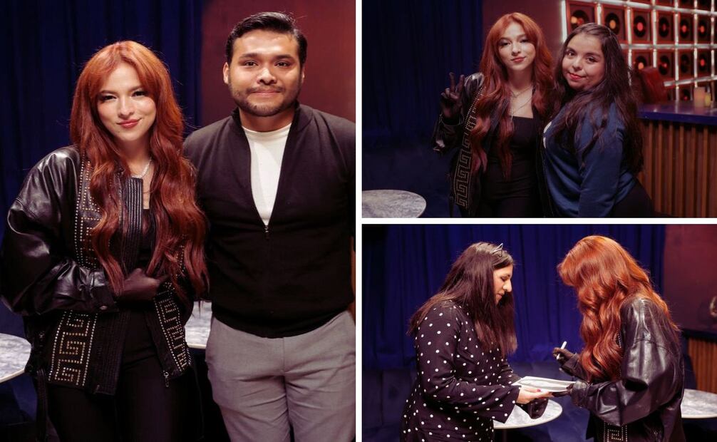 Paty Cantú se tomó la foto del recuerdo con sus fans y autografió posters y discos. | Foto: ESPECIAL.