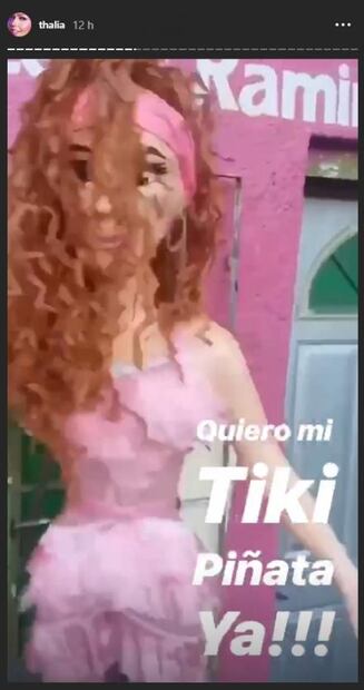 Transforman a Thalía en piñata