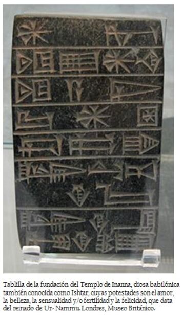 Tablilla cuneiforme mesopotámica de 3100 años antes de Cristo
