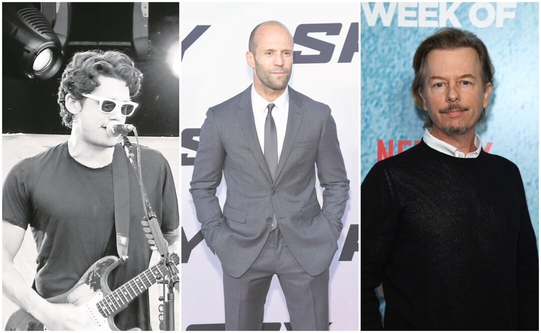 John Mayer, Jason Statham y David Spade. Fotos: Archivo