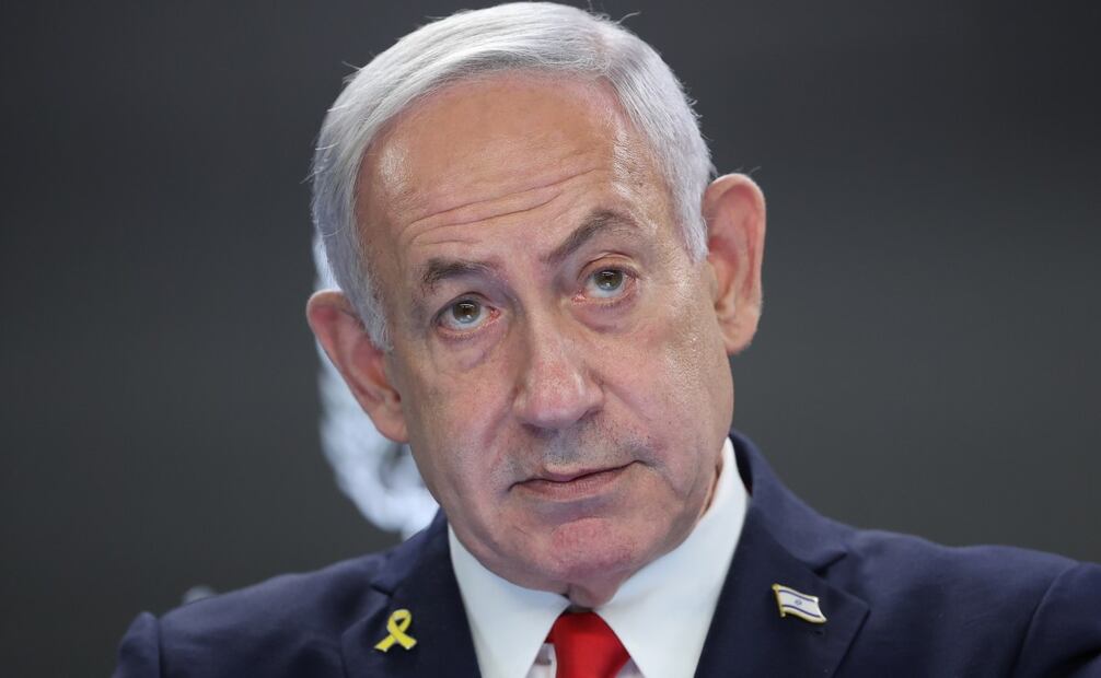 El primer ministro israelí, Benjamín Netanyahu, habla durante una conferencia de prensa en su despacho en Jerusalén, Israel, el 10 de agosto de 2025. Foto: EFE