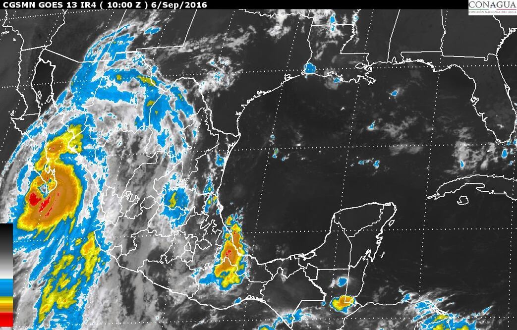 Newton provocará potencial de tormentas intensas a puntuales torrenciales en Jalisco, Colima y Michoacán (Conagua)
