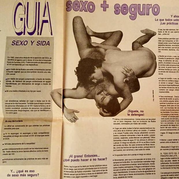 Revista "41 soñar fantasmas" en su publicación de junio de 1992, donde promocionó el uso del condón con creativas imágenes y fotografías. Cortesía Alonso Hernández.
