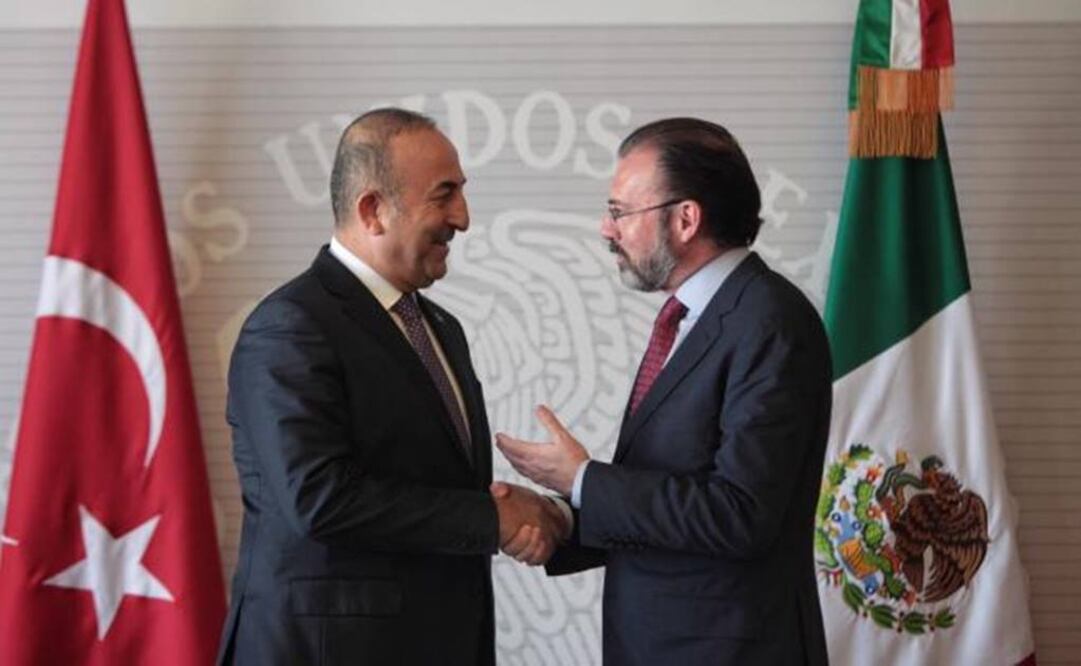 Turkish Foreign Minister Mevlut Cavusoglu (L) and his Mexican counterpart Luis Videgaray (R) - Photo: EFE 