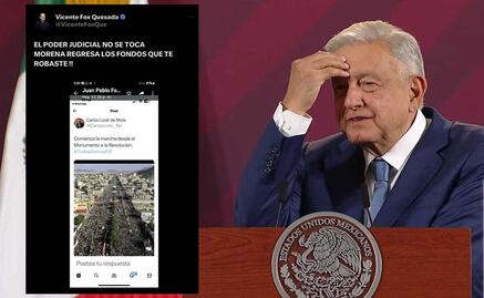 AMLO expone fake news de Vicente Fox en la mañanera con cuenta falsa de Loret