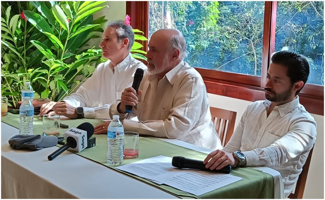 Fernando Barbachano Herrero y sus abogados, hablan del caso del hotel Mayaland en Yucatán (4/12/2024). Foto: Especial