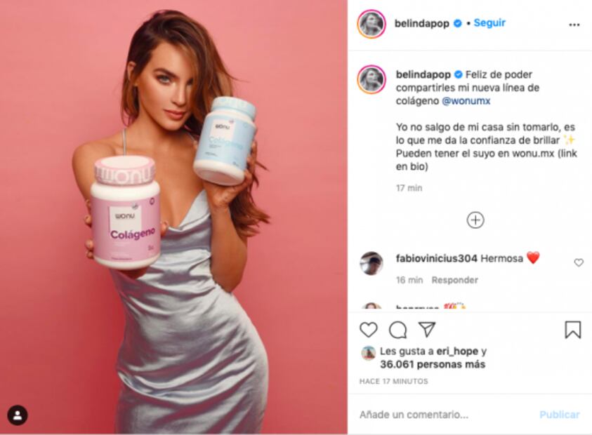 Belinda lanza su línea de colágeno