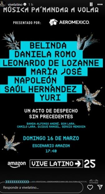 Este es el anuncio con el que el festival sorprendió a sus fans. Foto. Instagtam.