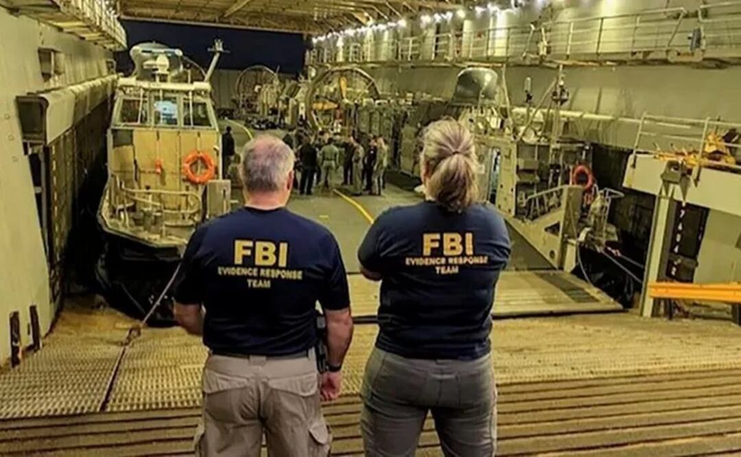 El FBI examina los restos del primer globo derribado. Foto: Reuters